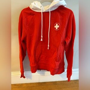 Helmut Lang Red and White Hoodie